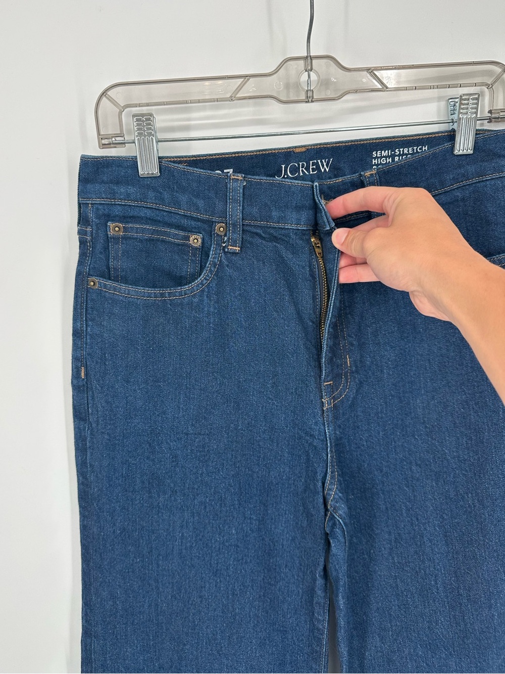 J. Crew Denim Trouser Wide Leg Jean Size 27 Rinse Wash High Ride Semi-Stretch - Picture 6 of 12
